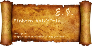 Einhorn Valéria névjegykártya